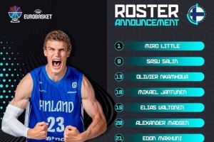 芬兰男篮欧锦赛12人名单出炉：马尔卡宁领衔 NCAA后卫利特尔在列